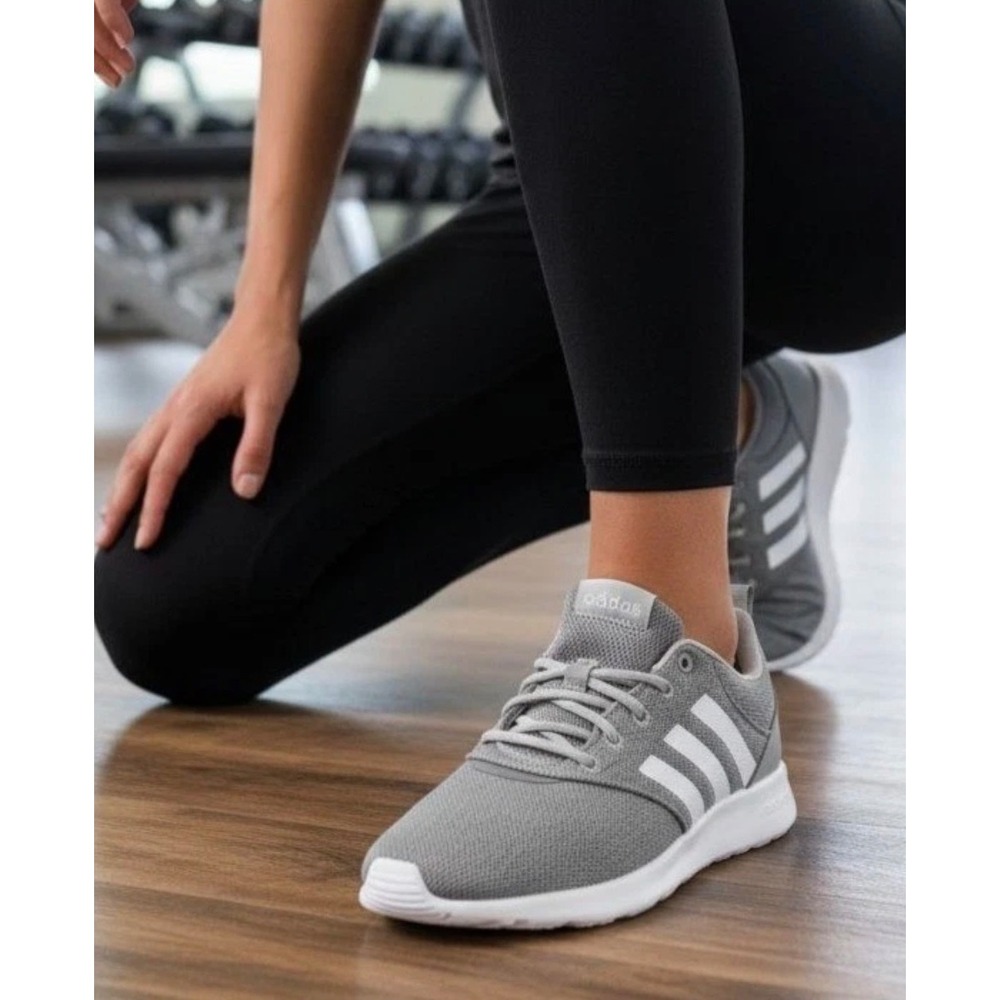 Adidas QT Racer 2.0 Women 8 Grey White Running Shoes FY8312 Cloudfoam Sneakers - Picture 2 of 15
